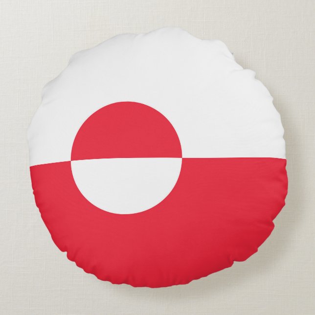 Greenland flag round pillow (Back)