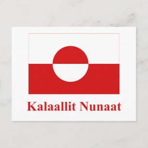 Greenland Flag with Name in Kalaallisut Postcard