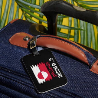 Greenland flag with travel date   luggage tag