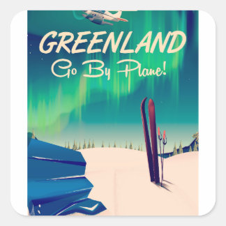 Greenland 'Go By Plane!' Square Sticker