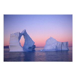 Greenland, Iceberg at sunset. Photo Print