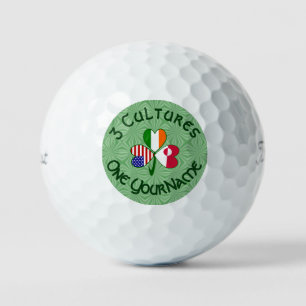 Greenland Ireland USA Shamrock Personalized Text Golf Balls