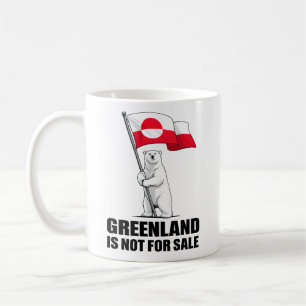 Greenland Is Not for Sale Polar Bear With Flag Coffee Mug