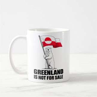 Greenland Is Not for Sale Polar Bear With Flag Coffee Mug