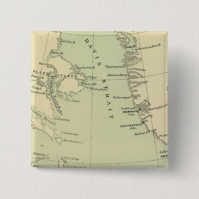 Greenland, Labrador 2 Inch Square Button (Front)