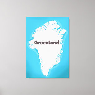 Greenland map canvas print