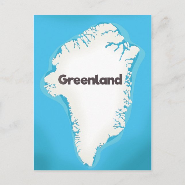 Greenland map postcard (Front)