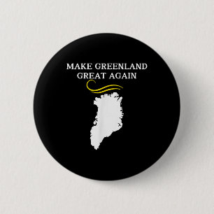 Greenland Map With Trump Hair Make Greenland 2 Inch Round Button