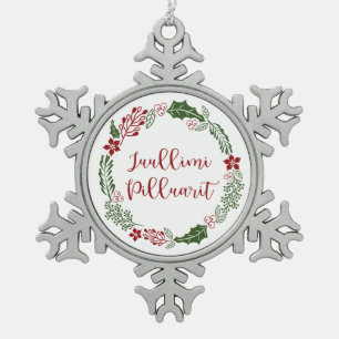 Greenland Merry Christmas Wreath Juullimi Pilluari Snowflake Pewter Christmas Ornament