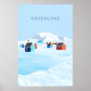 Greenland Minimal Travel Poster