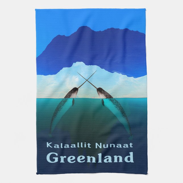 Greenland - Narwhal Kitchen Towel (Vertical)