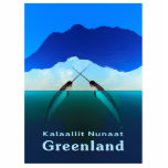 Greenland - Narwhal Photo Sculpture Magnet<br><div class="desc">Whales with spears. Two male narwhal "tusking, " crossing their tusks, with sea ice and the mainland of Greenland in the background. Text reading "Greenland" and "Kalaallit Nunaat" (Greenland in Greenlandic) also appears. The purpose of tusking, a common activity during warmer parts of the year, is unknown. It may be...</div>