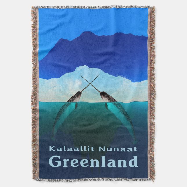 Greenland - Narwhal Throw Blanket (Front Vertical)