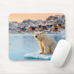 Greenland Polar Bear Floating on Ice Mouse Pad