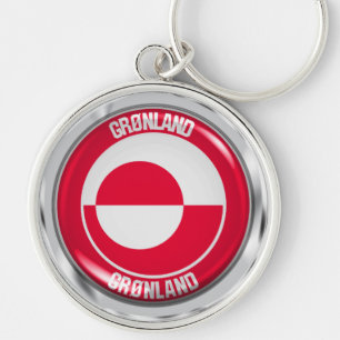 Greenland Round Emblem Keychain