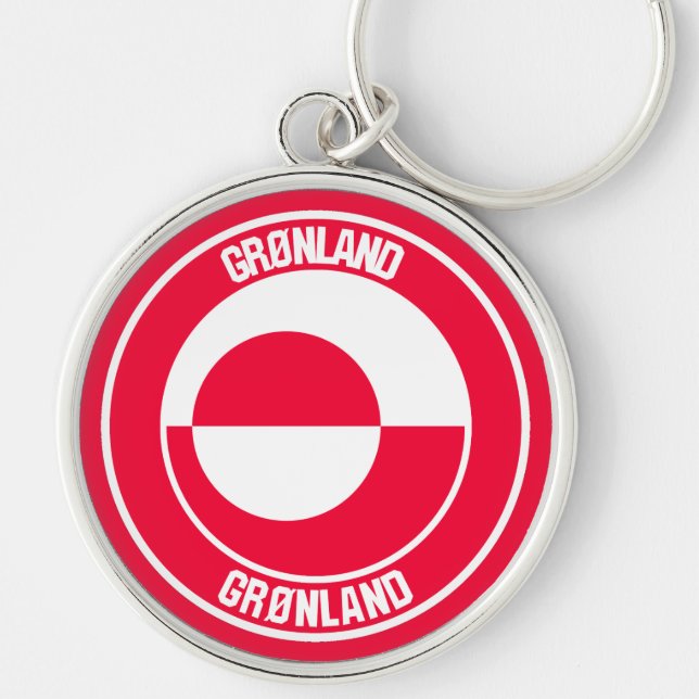 Greenland Round Emblem Keychain (Front)