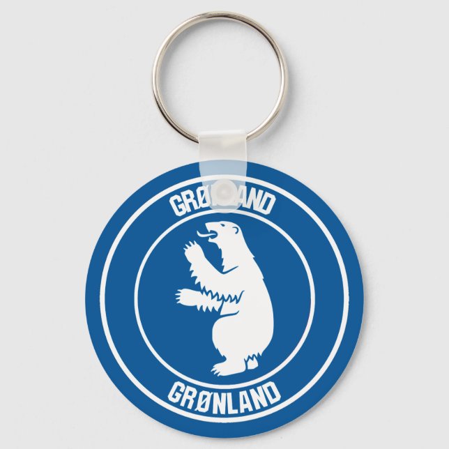 Greenland Round Emblem Keychain (Front)