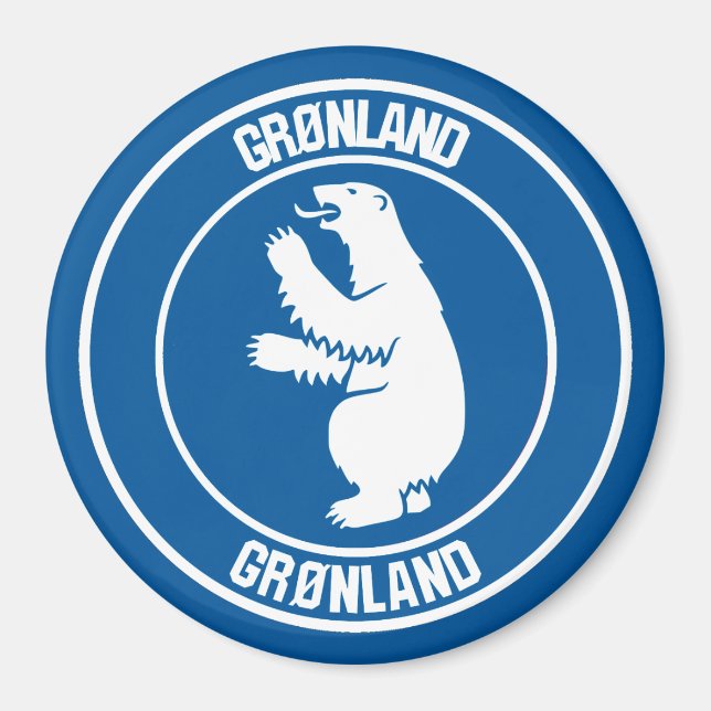 Greenland Round Emblem Magnet (Front)