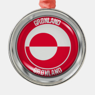 Greenland Round Emblem Metal Ornament