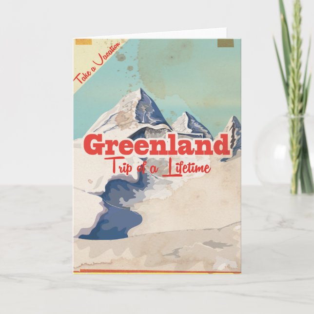 Greenland vintage travel poster card (Front)