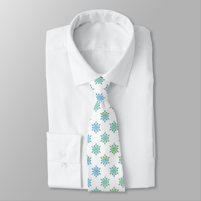 Greenleaf Filtered Snowflakes Tie (Tied)