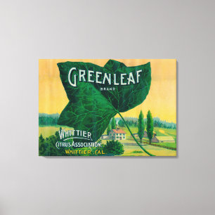Greenleaf Lemon LabelWhittier, CA Canvas Print
