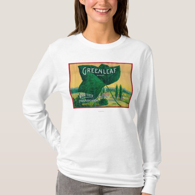Greenleaf Lemon LabelWhittier, CA T-Shirt (Front)