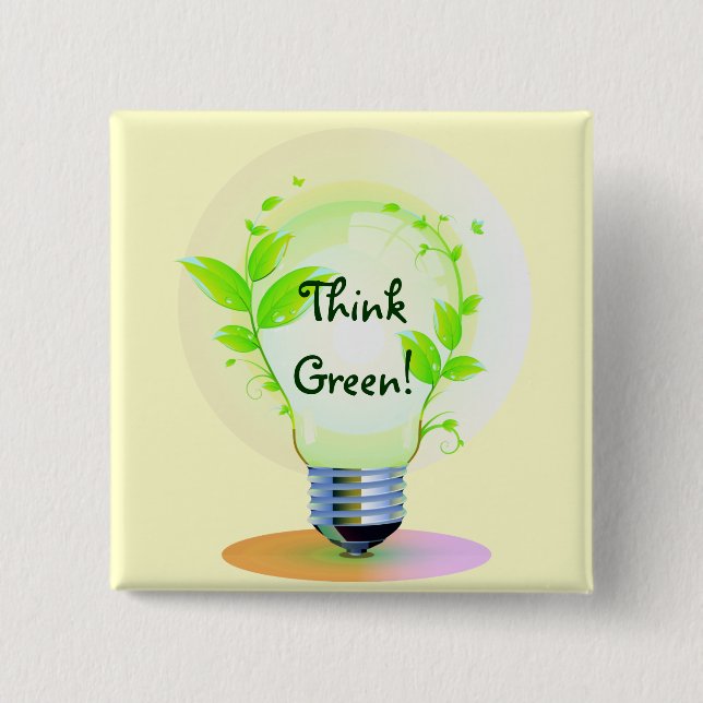 GreenLight, ThinkGreen! 2 Inch Square Button (Front)