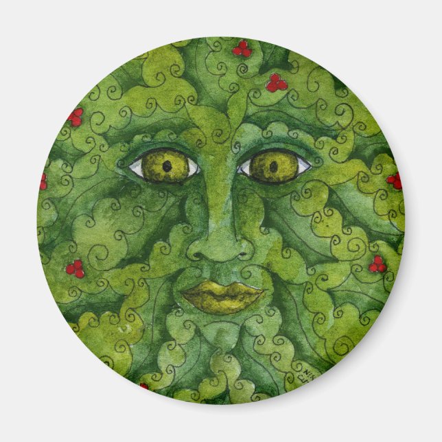 Greenman Holly Magnet (Front)