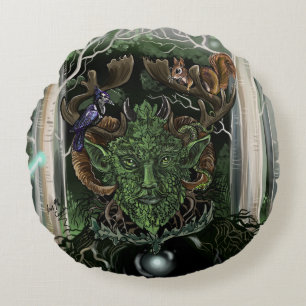GreenMan Round Pillow