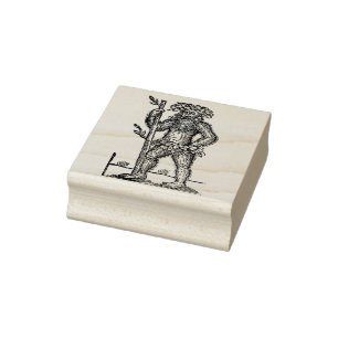 Greenman Woodcut Rubber Stamp
