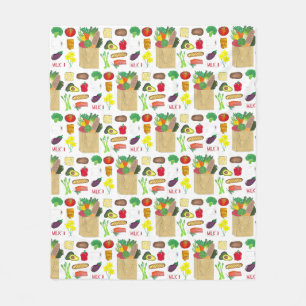 Greenmarket Grocery Shopping Fruit Vegetable Foods Fleece Blanket