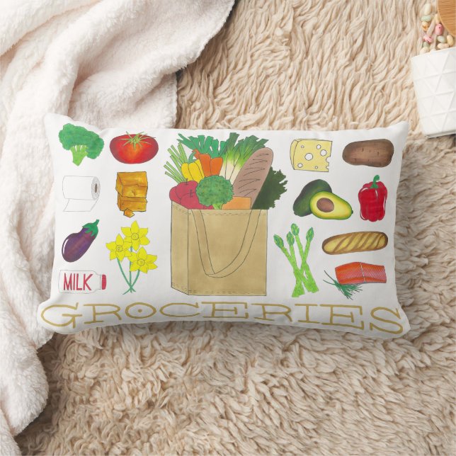 Greenmarket Grocery Store Fruit Vegetable Market Lumbar Pillow (Blanket)