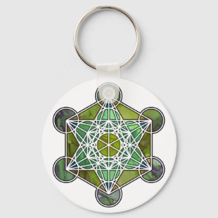GreenMetatronCube Keychain
