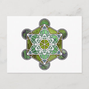 GreenMetatronCube Postcard