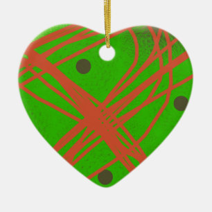 greennery abstract art ceramic ornament