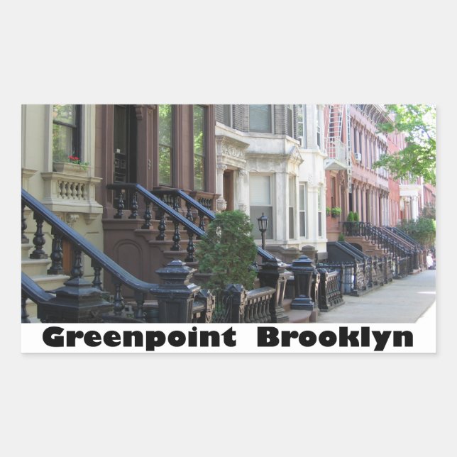 Greenpoint Brookyly Brownstone Buildings Sticker (Front)