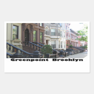 Greenpoint Brookyly Brownstone Buildings Sticker