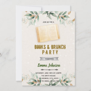 Greenry leaf book theme invitation