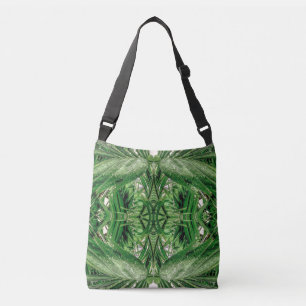 Greens and Raindrops Pattern Crossbody Bag