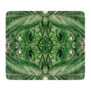 Greens and Raindrops Pattern Cutting Board
