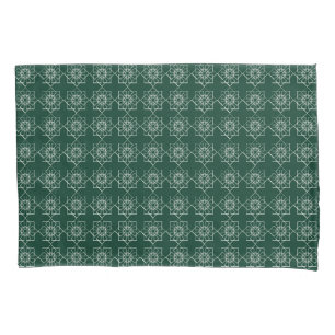 Greens and white geometric shapes pillowcase