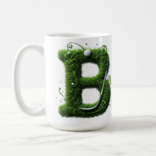Greens Grass Letter B With Golf Ball, Club Coffee Mug