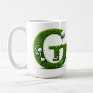 Greens Grass Letter G With Golf Ball, Club Coffee Mug