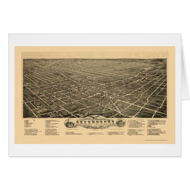 Greensboro, NC Panoramic Map - 1891 (Front Horizontal)