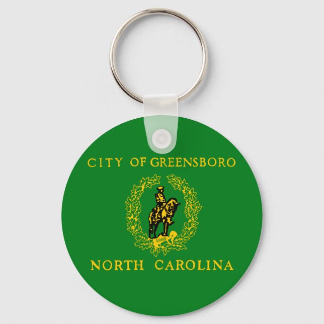 Greensboro (North Carolina) City flag Keychain (Front)