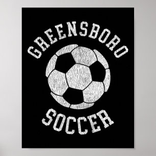 Greensboro Soccer Retro Distressed 90's Vintage Poster