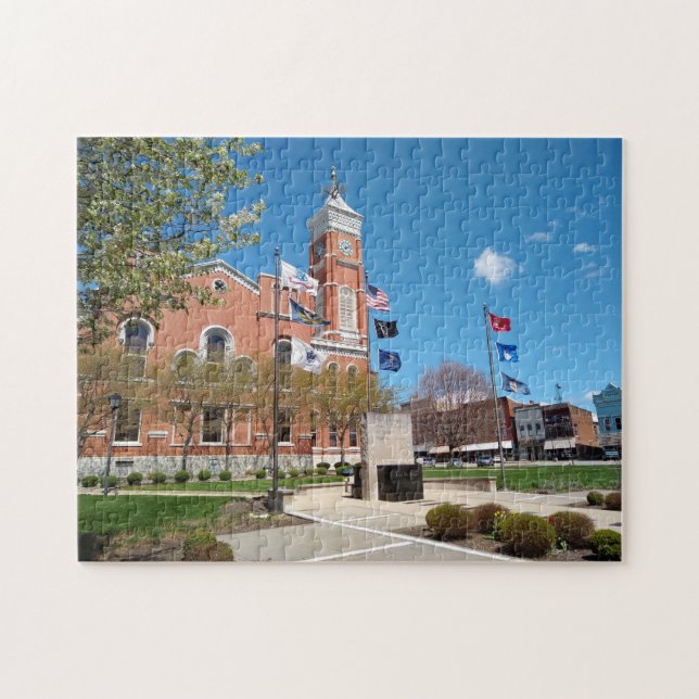 Greensburg Indiana Courthouse puzzle in Springtime (Horizontal)