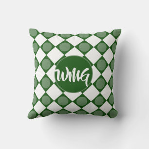 Greenscape Custom Monogram Golf Throw Pillow