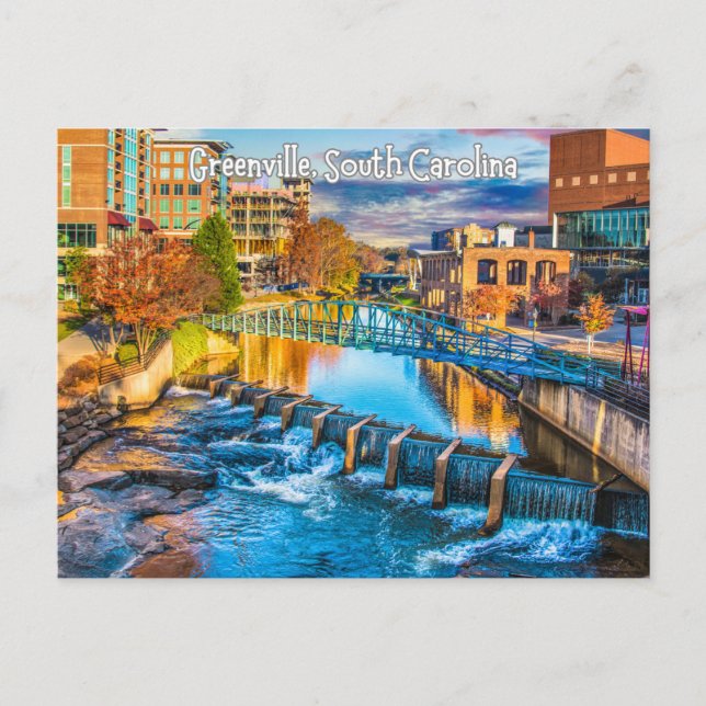 Greenville, Caroline du Sud, Carte postale Voyage (Devant)